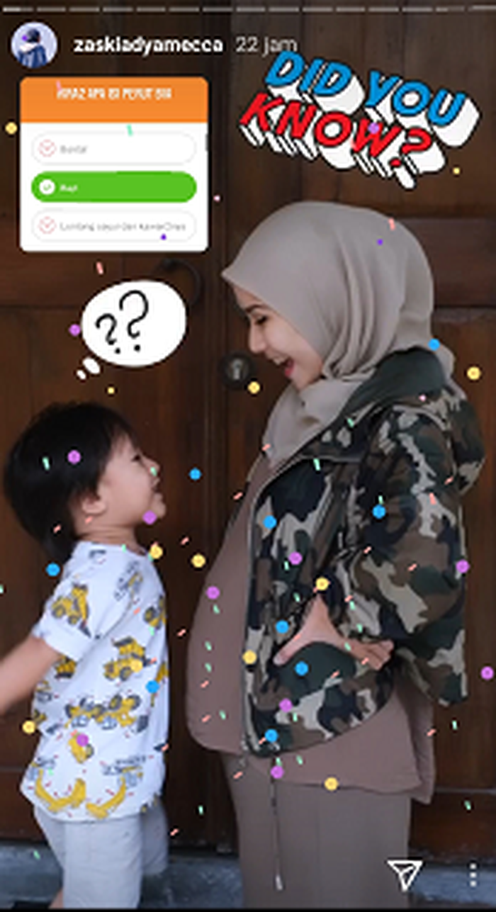 Tangkapan layar unggahan Zaskia Adya Mecca.