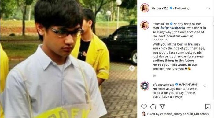 Unggahan <a href='https://pontianak.tribunnews.com/tag/rossa' title='Rossa'>Rossa</a> di ulang tahun <a href='https://pontianak.tribunnews.com/tag/afgan' title='Afgan'>Afgan</a>