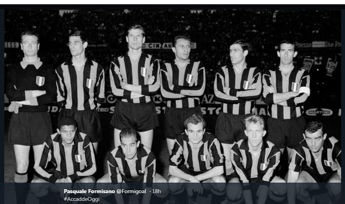 Skuad Inter Milan di final Piala Champions 1964 kontra Real Madrid.