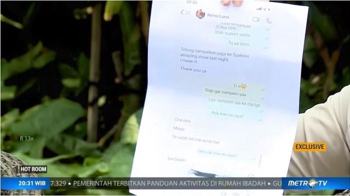 Isi obrolan WhatsApp antara Aisyahrani dan Reino Barack (YouTube metrotvnews)