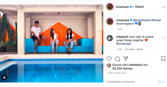 Luna Maya bersama saudaranya berada di Seminyak, BaliInstagram @lunamaya