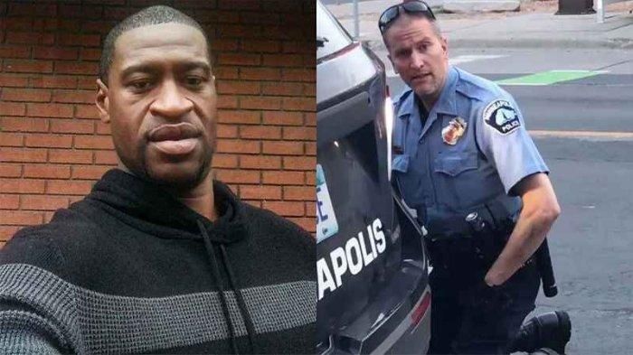 George Floyd dan polisi yang menindihnya dengan lutut.
