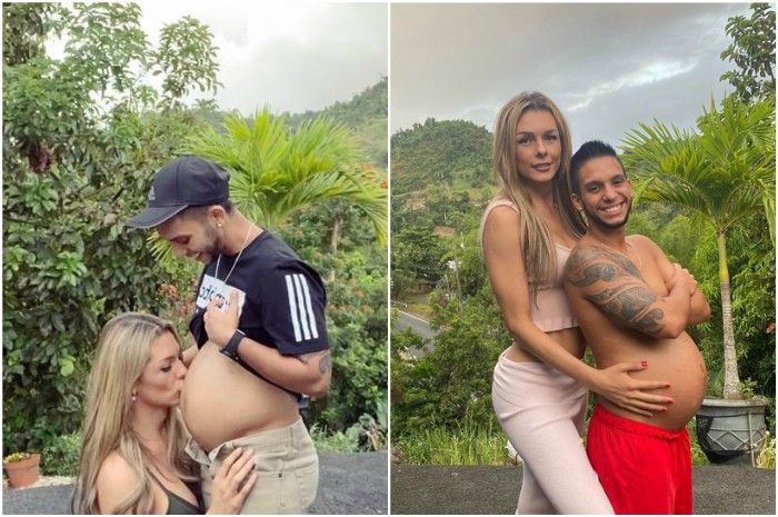 Momen saat <a href='https://pontianak.tribunnews.com/tag/model' title='model'>model</a> cantik asal <a href='https://pontianak.tribunnews.com/tag/kolombia' title='Kolombia'>Kolombia</a> pamerkan kehamilan sang suami di media sosial