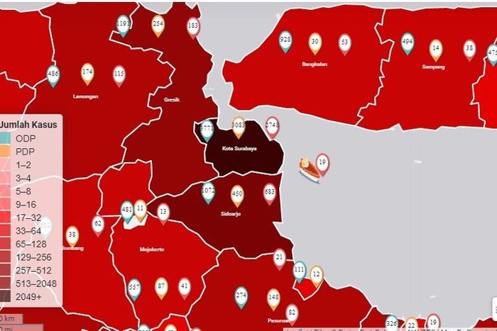 Kota Surabaya masuk wilayah zona hitam