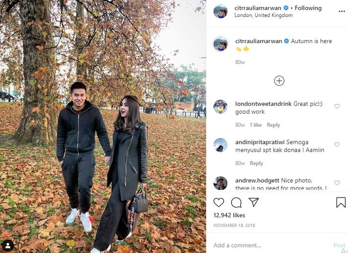 Citra dan Fabian kerap plesiran ke luar negeri