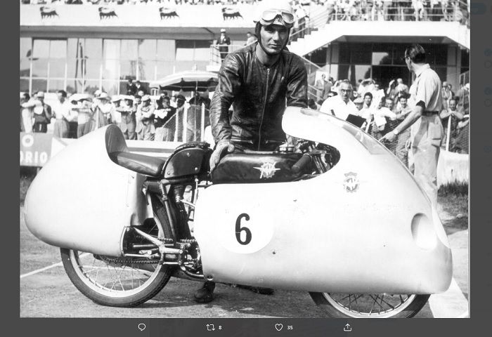 Carlo Ubbiali, pembalap yang dianggap Tuhan di MotoGP oleh legenda Giacomo Agostini.