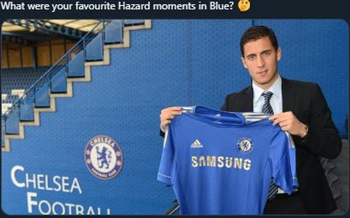 Eden Hazard saat pertama kali dikenalkan sebagai rekrutan anyar Chelsea dari Lille.