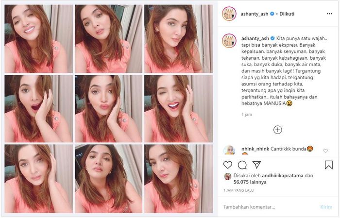 Unggahan kolase foto Ashanty beserta captionnya yang mendalam