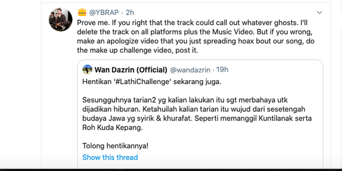 Seorang Tokoh Asal Malaysia Sebut Lathi Challenge Sebagai Pemanggil Setan Reza Arap Tantang Balik Dan Minta Berhenti Sebarkan Kebohongan Semua Halaman Grid Star Reza arap, personel grup musik weird genius yang menelurkan lagu lathi berekasi. asal malaysia sebut lathi challenge