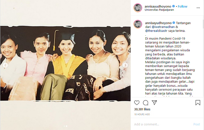 Foto wisuda S2 Annisa Pohan