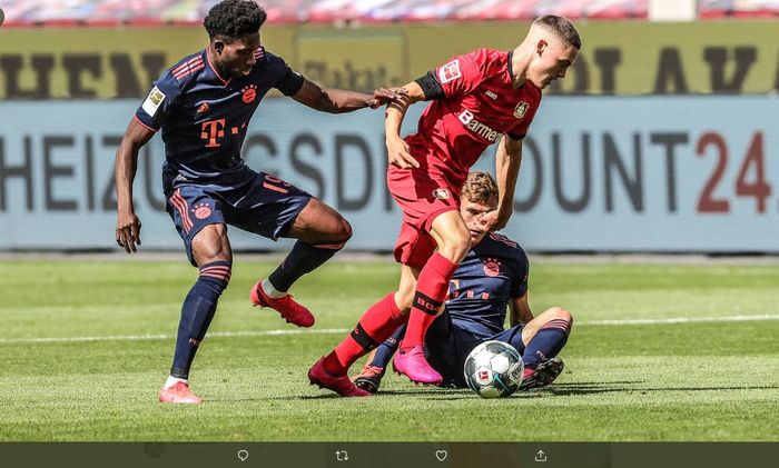 Florian Wirtz menjadi pencetak gol termuda dalam sejarah Bundesliga usai mencetak gol dalam laga Bayer Leverkusen vs Bayern Muenchen, Sabtu (6/6/2020) malam hari WIB.