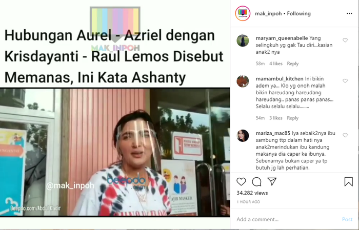 Ashanty buka suara soal perseteruan Aurel dan Azriel dengan KD