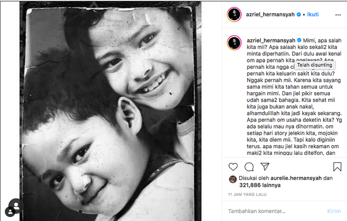 Unek-unek Azriel Hermansyah