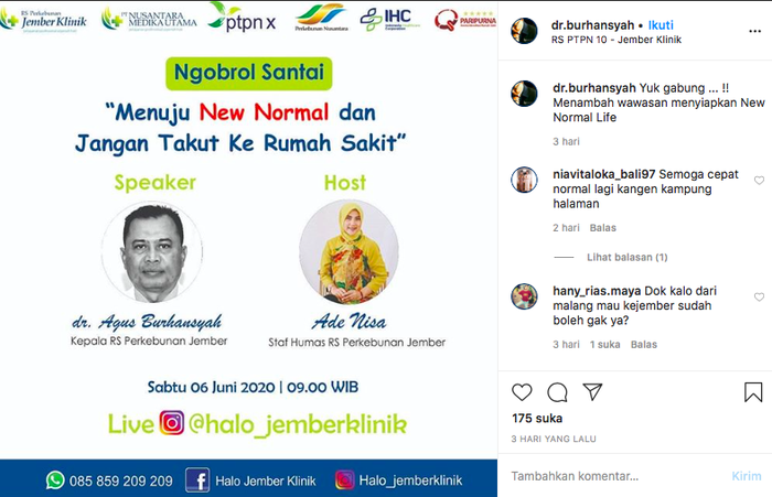 Kakak <a href='https://kupang.tribunnews.com/tag/anang-hermansyah' title='Anang Hermansyah'>Anang Hermansyah</a> kepala salah satu RS di Jember