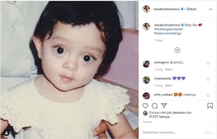 Potret masa kecil Reisa Broto Asmoro yang sudah cantik dan memesona