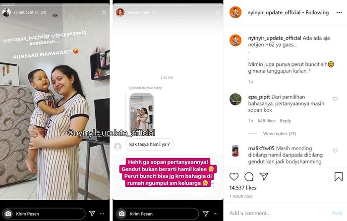 Tasya Kamila semprot warganet yang menanyakan dirinya hamil lagi