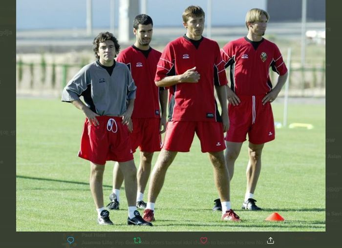 Juanma Lillo (kiri) saat melatih tim Dorados yang diperkuat Pep Guardiola sebagai pemain (dua dari kiri).