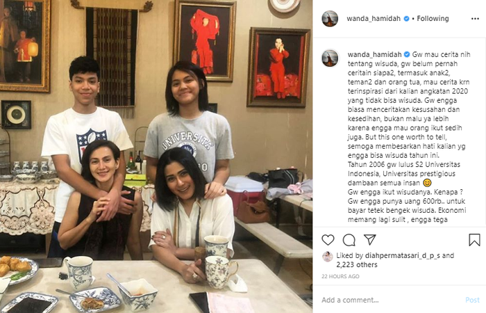 Wanda Hamidah tak bisa ikut <a href='https://tribunmedan.cfd/tag/wisuda' title='wisuda'>wisuda</a> karena tak punya uang