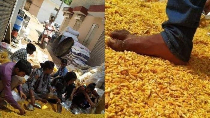 Duh, Bikin Ingin Muntah, Ternyata Snack Curah Harga Murah Ini Cara Bikinnya Sampai Diinjak-injak Kaki Pekerjanya!