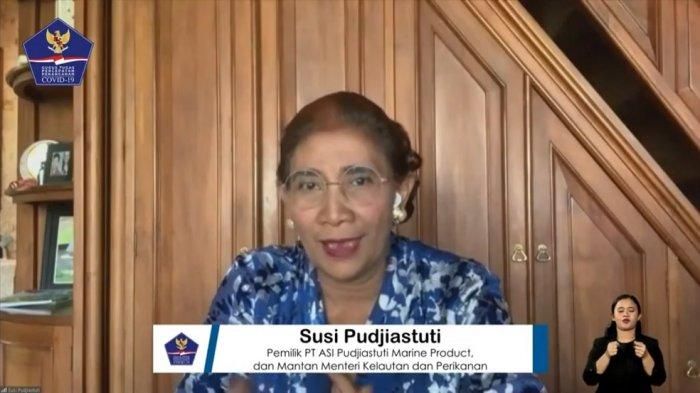 Susi Pudjiastuti dalam talk show yang diselenggarakan BNPB secara daring, Jumat (12/6/2020)