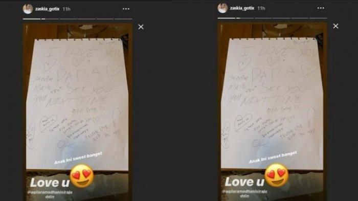 TUlisan surat Aqila kepada Zaskia Gotik dan Sirajuddin Mahmud