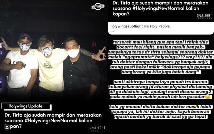 Warganet mengomentari foto dr. Tirta yang beredar.