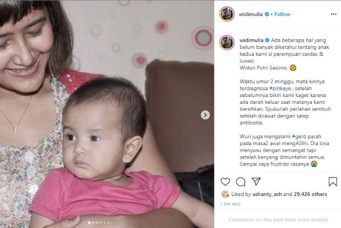 Widi Mulia beberkan kondisi <a href='https://style.tribunnews.com/tag/widuri-putri-sasono' title='Widuri Putri Sasono'>Widuri Putri Sasono</a> ketika masih balita