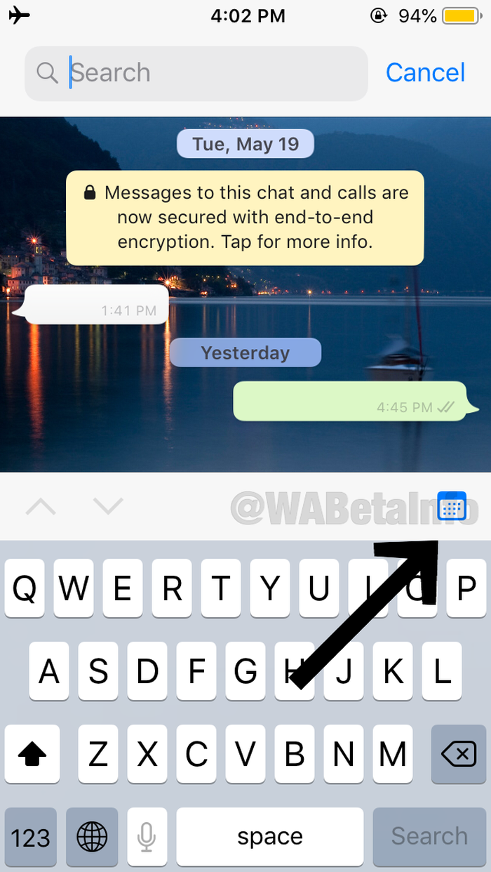 Fitur baru WhatsApp yang bisa mencari pesan sesuai tanggal.