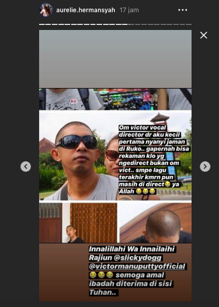 Unggahan Instagram Story Aurel