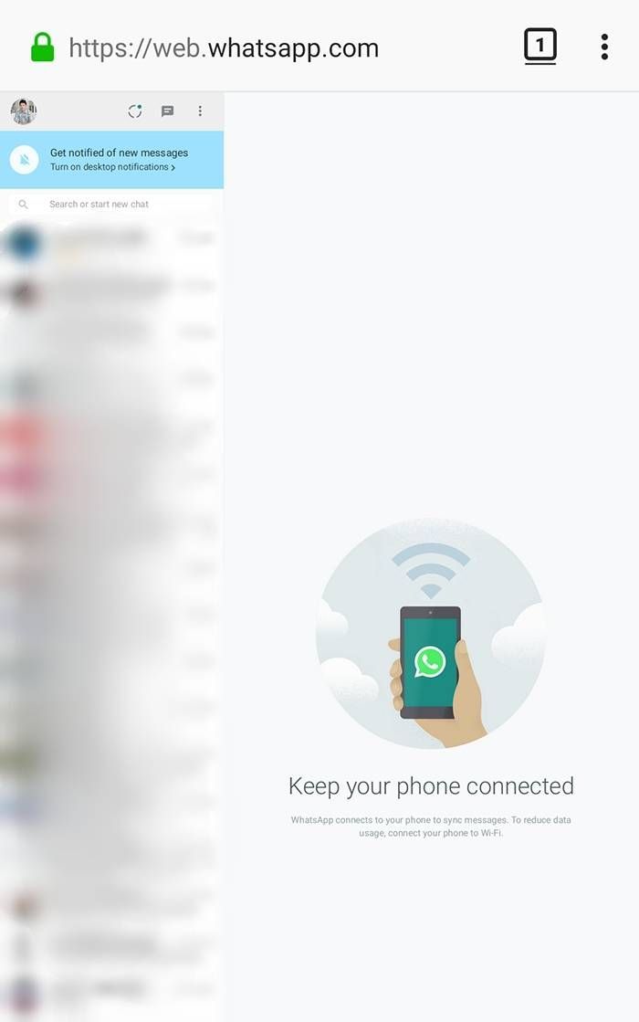 Tampilan WhatsApp atau WA pasangan berhasil disadap.