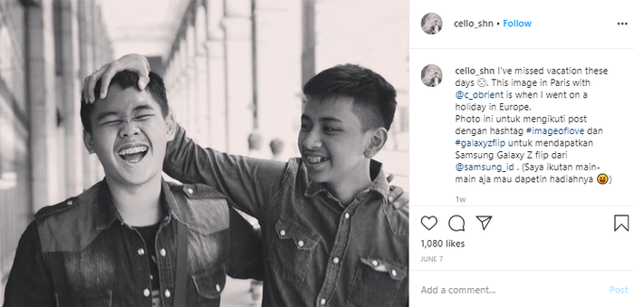 Unggahan putra bungsu Yuni Shara, Cello