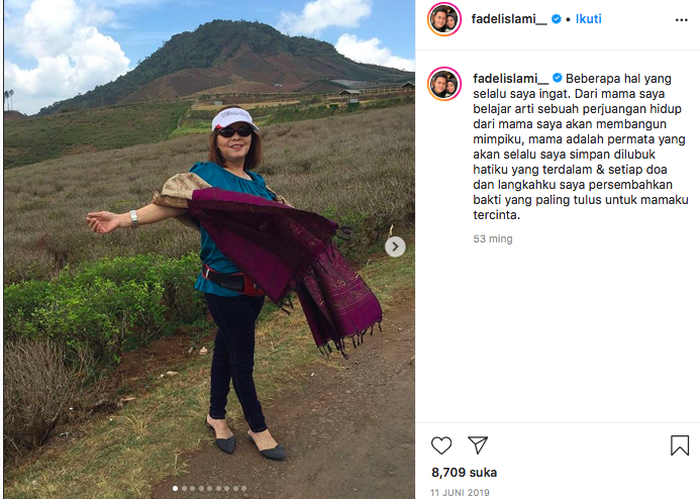 Unggahan Instagram Fadel Islami