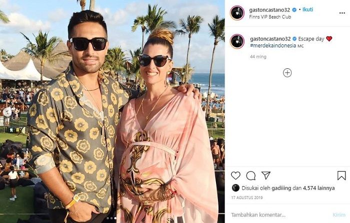 Gaston Castano bersama istri barunya