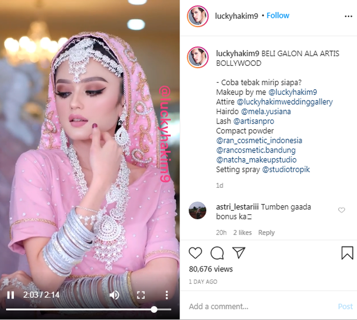 Lucky Hakim buat tutorial make up mirip Preity Zinta.
