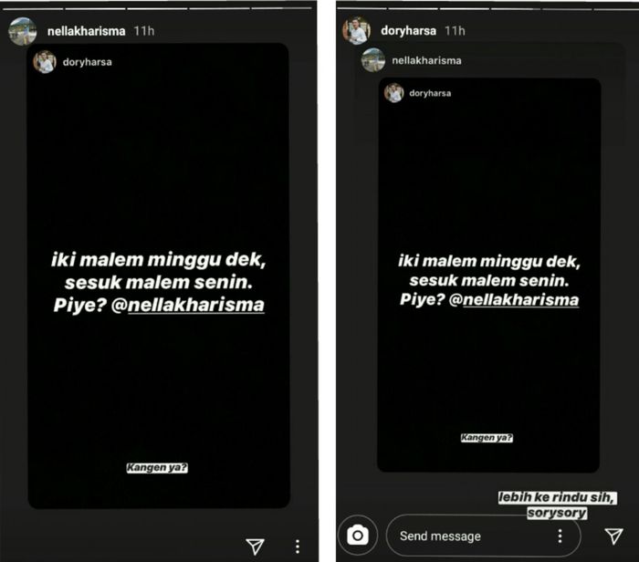 Kode rindu Dory harsa pada Nella Kharisma