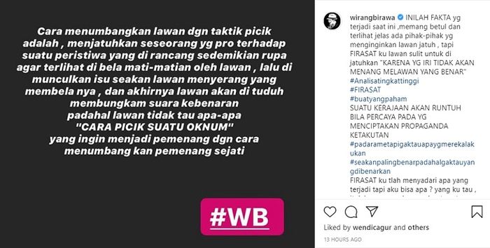Firasatnya Tak Terbendung Wirang Birawa Singgung Soal Oknum Yang Menghalalkan Segala Cara Untuk Meruntuhkan Kerajaan Sampai Beri Peringatan Untuk Sosok Ini Semua Halaman Nakita