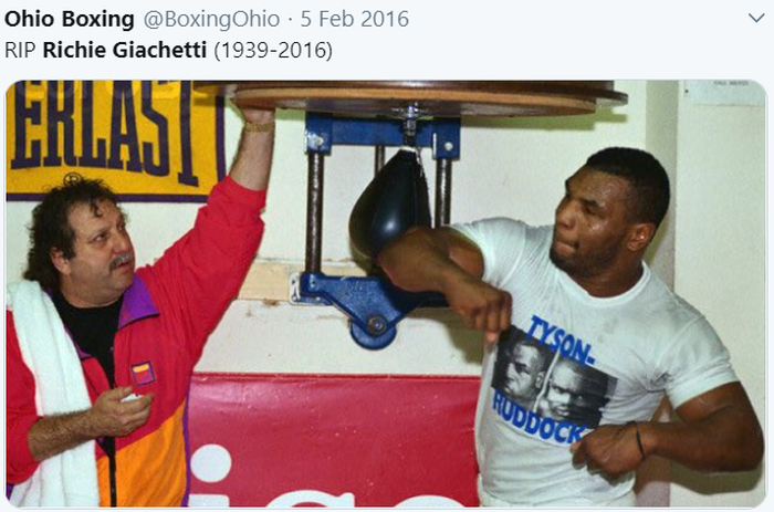 Richie Giachetti (kiri) dan Mike Tyson (kanan) ketika sedang berlatih.
