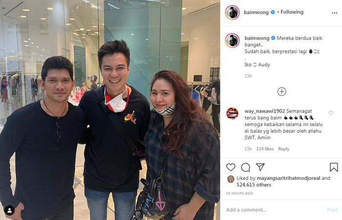 Baim Wong memuji kebaikan dan prestasi Iko Uwais dan Audy Item.