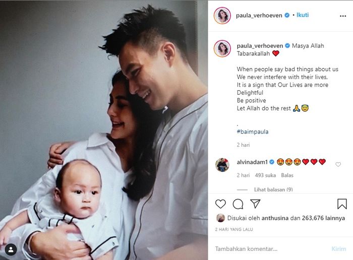 Unggahan Instagram <a href='https://jambi.tribunnews.com/tag/paula-verhoeven' title='Paula Verhoeven'>Paula Verhoeven</a>