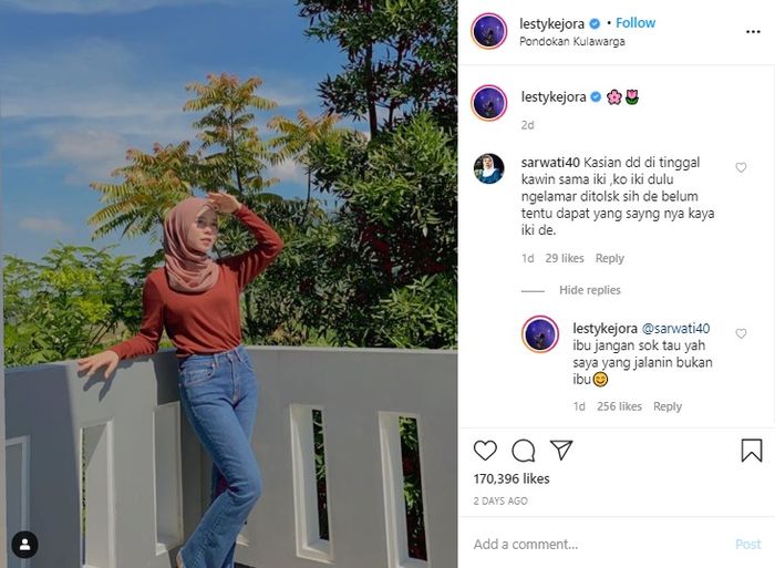 Lesty Kejora dinyinyiri netizen