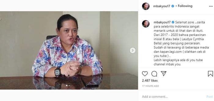Mbak You beberkan penyebab Bella minta cerai
