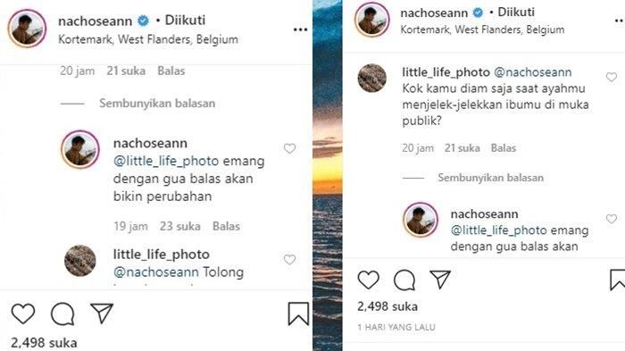 Balasan Nicholas Sean terkait cerita ayahnya soal perselingkuhan sang ibu.