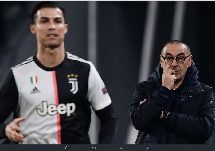 Cristiano Ronaldo dan pelatih Juventus, Maurizio Sarri.