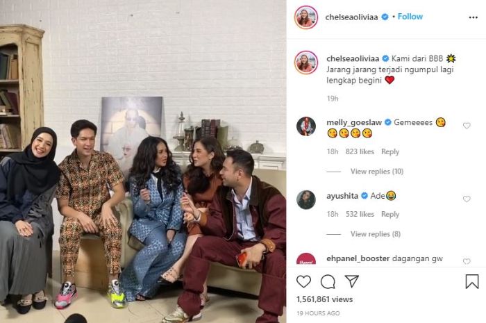 Potret kebersamaannya dengan personel BBB