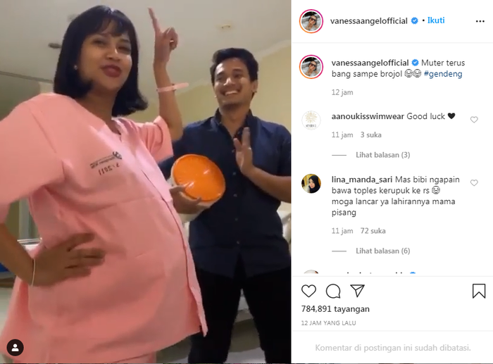 Vanessa Angel joget TikTok untuk usir rasa gugup jelang persalinan.IG @vanessaangelofficial