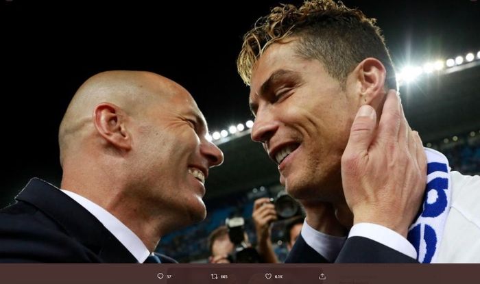 Zinedine Zidane dan Cristiano Ronaldo semasa di Real Madrid.