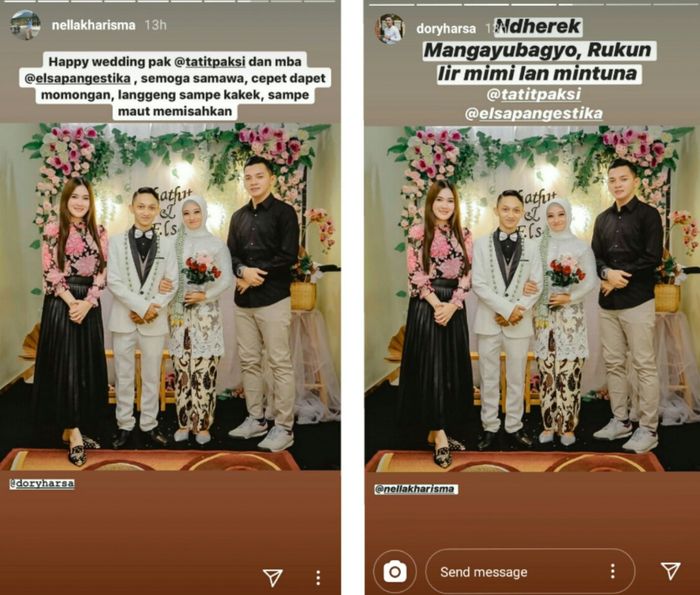 Nella Kharisma dan Dory Harsa tampil kompak di acara pernikahan