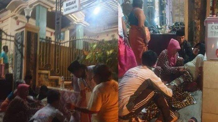 Aljannah (25) melahirkan di depan rumah bidan Sri Fuji desa Ketapang Barat, Ketapang, Sambang, Madura