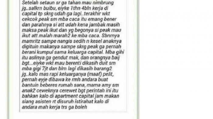 Pengakuan netizen yang mengaku saksikan Caca Tengker melabrak Ayu Ting Ting