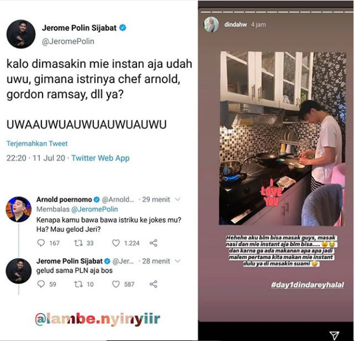 Candaan Jerome Polin dan Chef Arnold Poernomo soal tak bisa masak mie